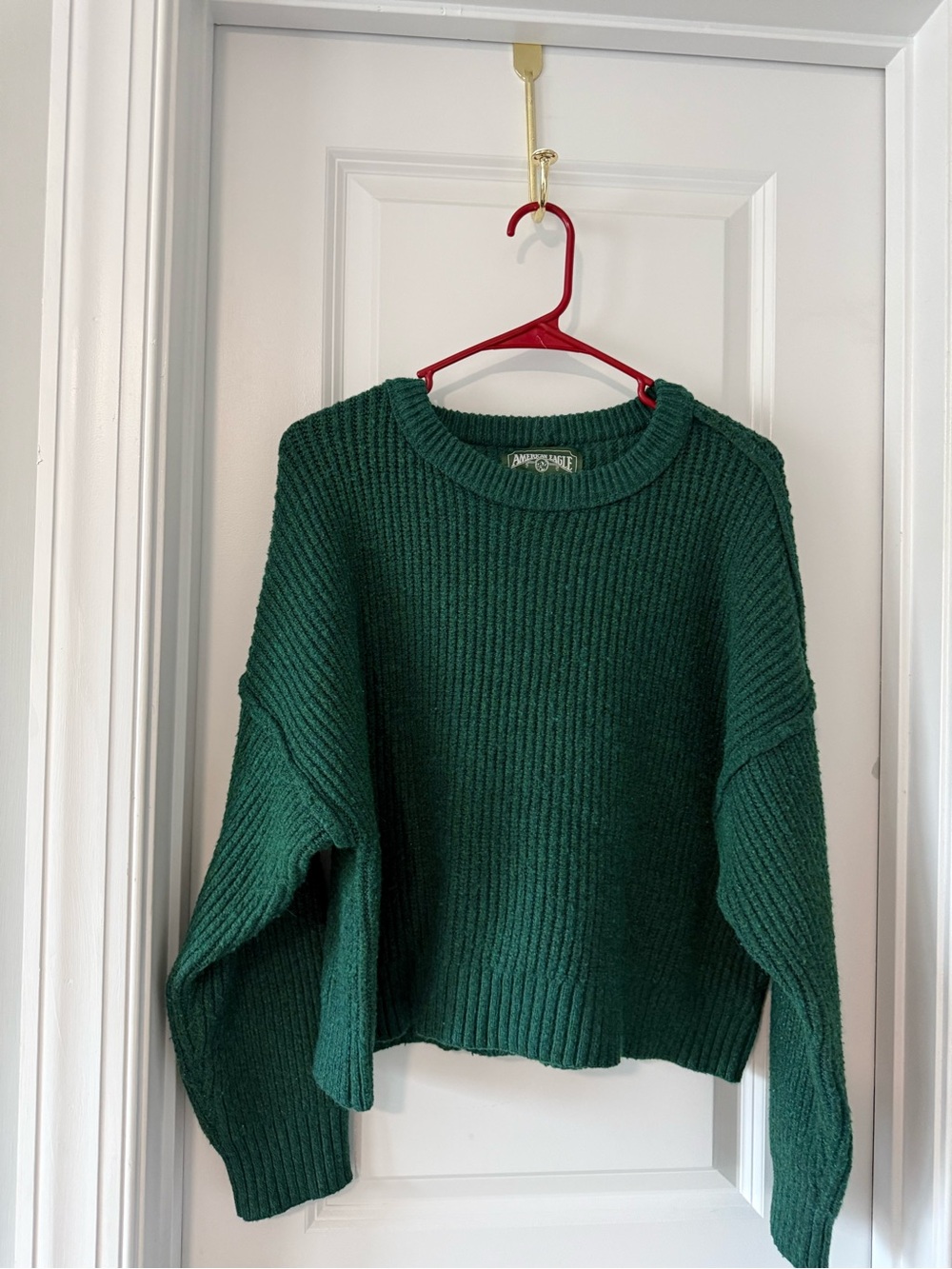 American Eagle Emerald Green Chunky Ribbed Knit Sweater XL